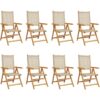 Vidaxl - Reclining Garden Chairs 8 pcs Beige Poly Rattan and Solid Wood Beige