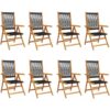 Vidaxl - Reclining Garden Chairs 8 pcs Black Solid Wood Acacia Black