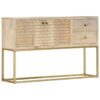 Vidaxl - Sideboard Gold 120x30x75 cm Solid Mango Wood Gold