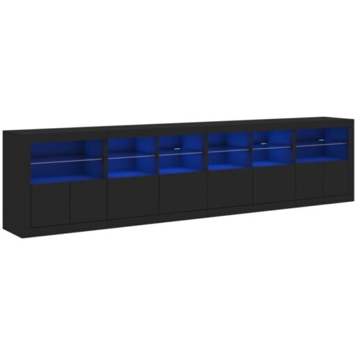 Vidaxl - Sideboard with led Lights Black 283x37x67 cm Black