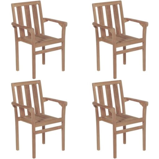 Vidaxl - Stackable Garden Chairs 4 pcs Solid Teak Wood Brown