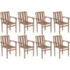 Vidaxl - Stackable Garden Chairs 8 pcs Solid Teak Wood Brown