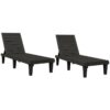 Vidaxl - Sun Loungers 2 pcs Black 155x58x83 cm Polypropylene Black