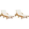 Vidaxl - Sun Loungers 2 pcs with Cushions 200x68x83 cm Solid Wood Acacia Brown