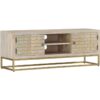 Vidaxl - tv Cabinet 110x30x40 cm Solid Bleached Wood Mango Cream