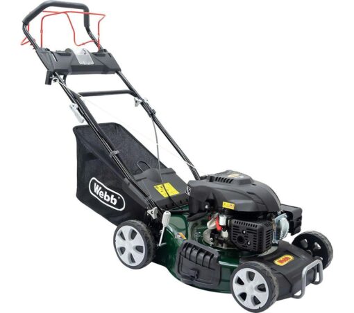 WEBB Classic WER46OES Self Propelled Electric Start Petrol Rotary Lawnmower - Black