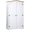 Wardrobe Mexican Pine Corona Range 2 Doors White Vidaxl White