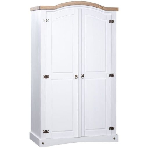 Wardrobe Mexican Pine Corona Range 2 Doors White Vidaxl White