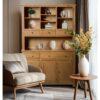 Waverly Large Display Cabinet, Solid Wooden Dresser, Sideboard with Top, Light Oak Display Cabinet with 6 Drawers and Storage Cupboard for Kitchen