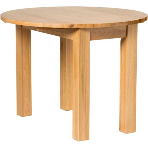 Waverly Oak Small Round Drop Leaf Table in Light Oak, Solid Oak Foldable Dining Table, Folding Kitchen Table, Round Table, Dining Table for Home and