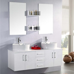 White Bathroom Cabinet 150 cm with Washbasin Included - White Lion