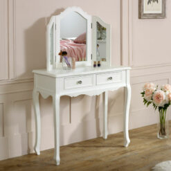 White Dressing Table & Mirror Set - Victoria Range - White