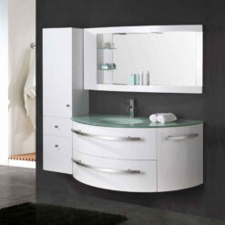 White bathroom cabinet 120 cm with column and washbasin included - White Ambassador