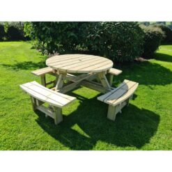 Wooden Garden Westwood Round 8 Seat Picnic Table