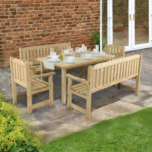 Wooden Rosedene Single Garden Patio, Terrace Courtyard Table Pressure Treated