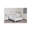 Wooden Shanghai Bed, White and Grey Painted Durable Bed Frame, Guest Bed, Bedroom Furniture with Grey Accents - 4FT Small Double