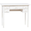 Writing desk in solid linden wood antique white finish. Made in Italy