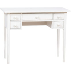 Writing desk in solid linden wood antique white finish. Made in Italy