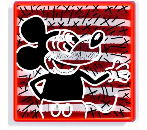 YELLOWPOP Disney x Keith Haring Mickey Mouse LED Wall Lamp - Red, White & Black