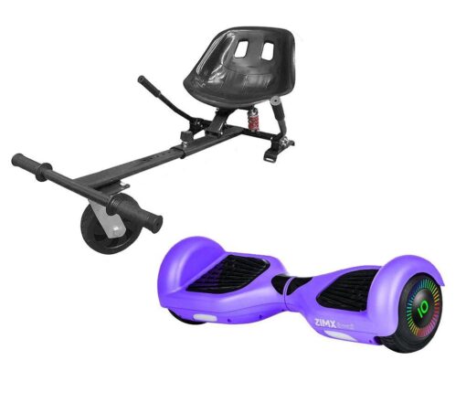 Zimx HB2 Hoverboard & HK2 HoverKart Bundle - Purple, Purple