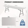 1 Pack Folding Table 4/6/8 Ft Portable Plastic Folding Semi Practical Table Small Indoor And Outdoor Adjustable Height With Handle Folding Table,