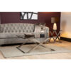 100cm Wide Metal Coffee Table for Living Room Furniture, Modern Glass Top Centre Table - Gun Metal