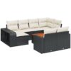 11 Piece Garden Sofa Set with Cushions Black Poly Rattan vidaXL