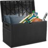 120 Gallon Deck Storage Box Resin Outdoor Storage Container With Handles