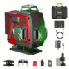 16 Line Green Laser Level Set, Including Luxury Suitcase And 2 2400mah Long Battery Life Batteries