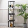 165cm Black and Grey 4-tier Book Shelf for Study Room Furniture, Storage shelves for Home Office - black, Grey - Vanity Living