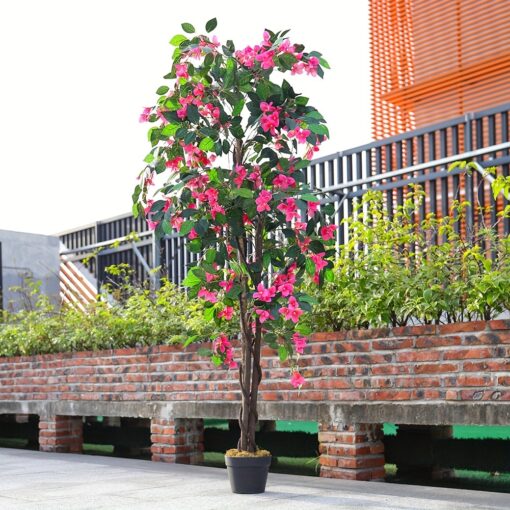 165cm Potted Azalea Artificial Flowers Tree Large Fake Plants In/outdoor Garden, Realistic Fake Tropical Tree, Faux Plants For Indoor And Outdoor,