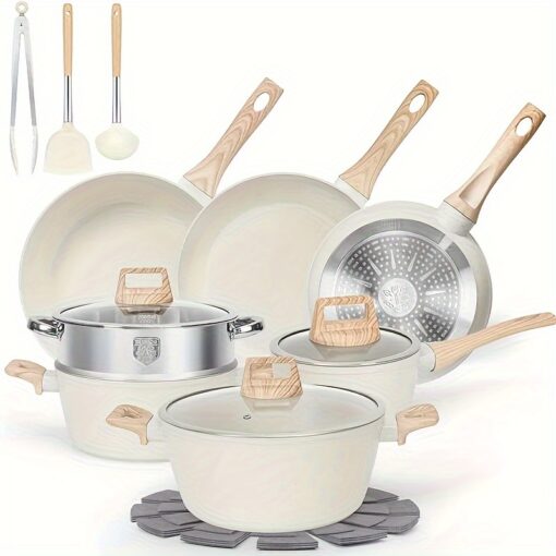 17 Pot And Pan Set, Pan, Cookware Set, Cooking Set Including Frying Pan, Pan, , Spatula And Tongs ()