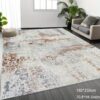 1pc Artificial Cashmere Carpet, Abstract Art Pattern Imitation Cashmere Mat, Machine Washable Rug With Non-slip Bottom, Suitable For Hotel Restaurant