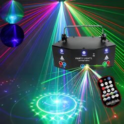 1pc Lighting Emergency New 9 Lens Disco Party Light Rgb Super Strobe Lights With Remote Led Stage Lights Ballroom Rave Lamp Voice Activity Dj