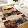 1pc Retro Style Polyester Area Rug, Machine Washable, Non-slip, Stain-resistant, Mid-pile, Ideal For Living Room, Bedroom, Home Decor