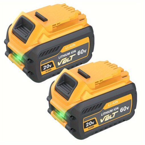 2 Pack 12.0ah Dcb606 Replacement For 20v/60v Compatible With Flex-volt Dcb609 Dcb612 Dcb606-2 Dcb609-2 Compatible With 20v/60v/ Cordless Power Tools