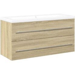 2 Piece Bathroom Furniture Set Sonoma Oak Engineered Wood vidaXL