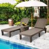 2 Set Outdoor Chaise Lounge Chair Adjustable Patio Reclining Bench Loungers