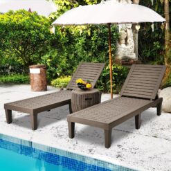 2 Set Outdoor Chaise Lounge Chair Adjustable Patio Reclining Bench Loungers