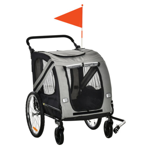 2-in-1 dog trailer & dog buggy, dog bike trailer up to 20kg, Oxford