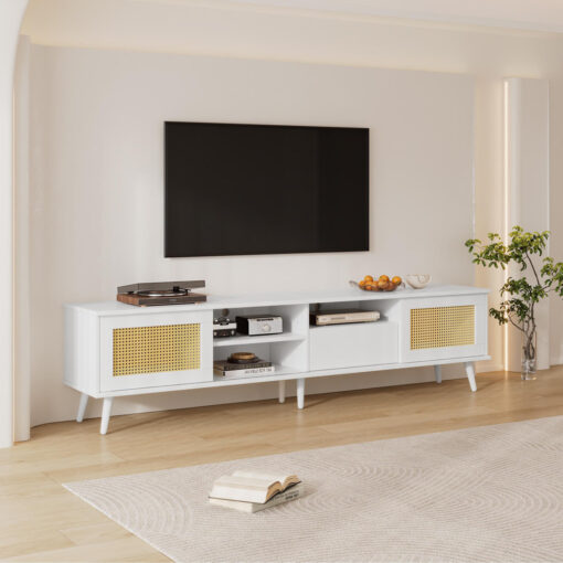 200 Cm Tv Stand With 2 Doors , 1 Drawer And 3 Niches