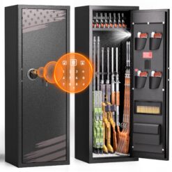 [2024 -12 Rifle Safe For Home Rifle And Pistols, Safes For Pistol And Shotguns With , Long Cabinet With Multifunction Lock, 3 Adjustable Shelves,