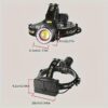 2024 Upgraded 1pc Tokeyla Xhp360 High Power Strong Led Headlamp With 36 Cells, 7800mah Rechargeable Lithium Battery, Multi Component Outdoor Headlamp