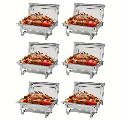 2/4/6 9l/8qt Chafing For Set - Rectangular Kit Folding Stand, , And - , -, And To - For Catering, Parties, Weddings, And Restaurants