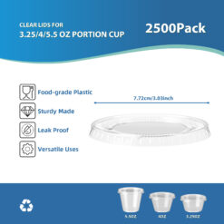 2500 Sets Of 3.25oz/4oz/5oz Clear Disposable Portion Cups No -small Containers For Portion Control, Jello Shots, , Salad Dressing, Dipping Sauces,