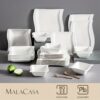 26pcs Luxurious Marble White Dinnerware Set - Chip-resistant Porcelain Plates & Bowls - Complete Square Tableware Service For 6 - Ideal For Home,