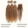 #27 Honey Blonde Water Wave 3 Bundles With 4x4 Closure Brazilian Human Hair With Transparent Closure Remy Hair #27 Colour