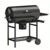 29" Bbq Charcoal Grill And Offset Outdoor For Camping, Black