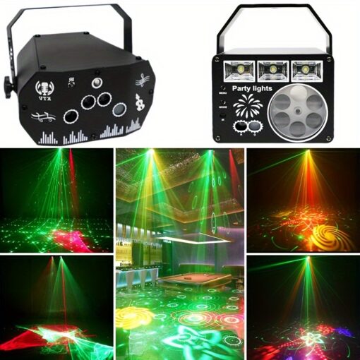 2pcs Usb 3 In 1 Disco Party Lights & Led Projection Lamp Sound Activity Light With Remote Control Indoor Perfect Parties Lights Dj Ambient Decorative