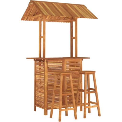 3 Piece Garden Bar Set Solid Wood Acacia vidaXL